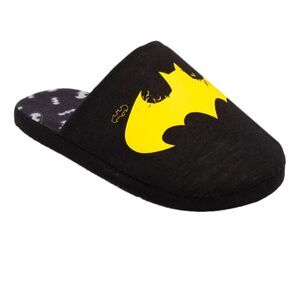 Batman Mens Distressed Logo Slippers / Black/Yellow